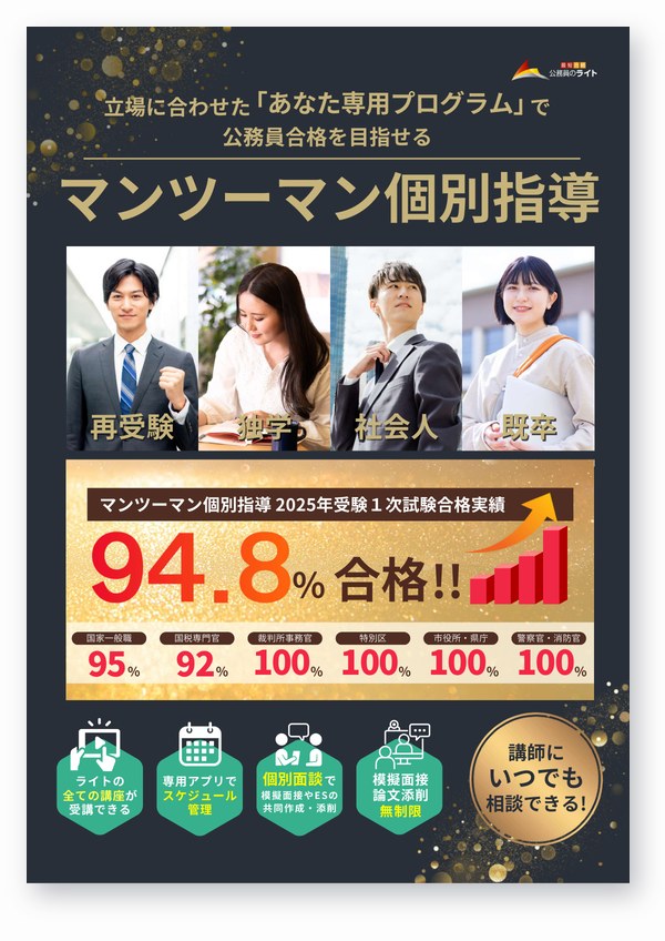 マンツーマン個別指導 パンフレットの表紙
